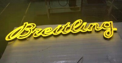 Acrylic neon illuminated letters